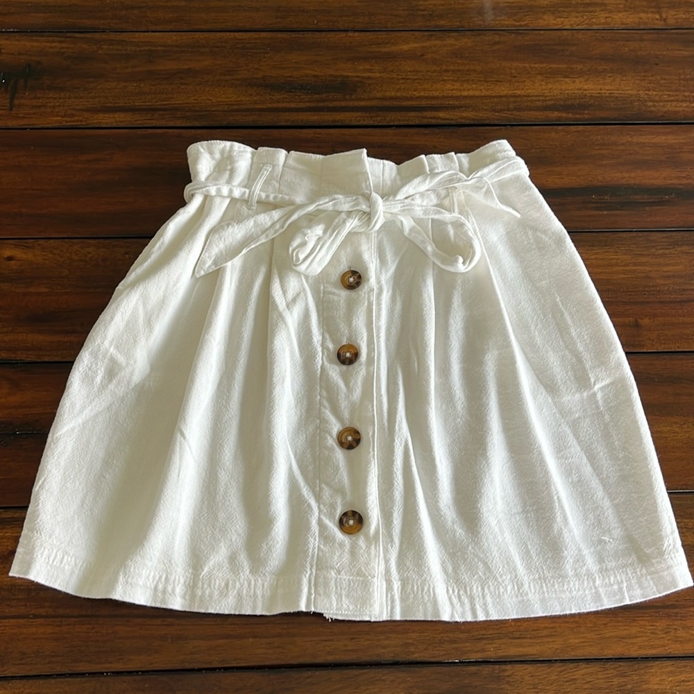 holister ultra high rise cotton / linen skirt with belt size small